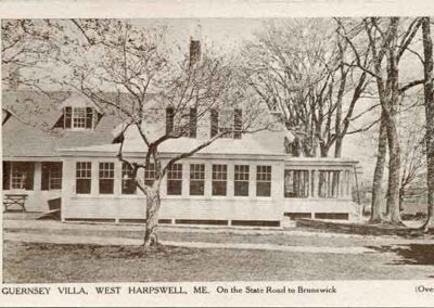 Guernsey Villa, West Harpswell, ME. Extensive shady lawns, commodius verandas fanned by sea breezes