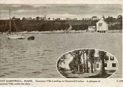 Guernsey Villa, West Harpswell, ME. Extensive shady lawns, commodius verandas fanned by sea breezes