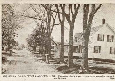 Guernsey Villa, West Harpswell, ME. Extensive shady lawns, commodius verandas fanned by sea breezes