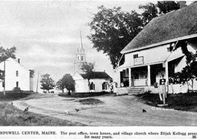 Harpswell Center, Maine, The post office, town house and village church where Elijah Kellogg preached for many years.